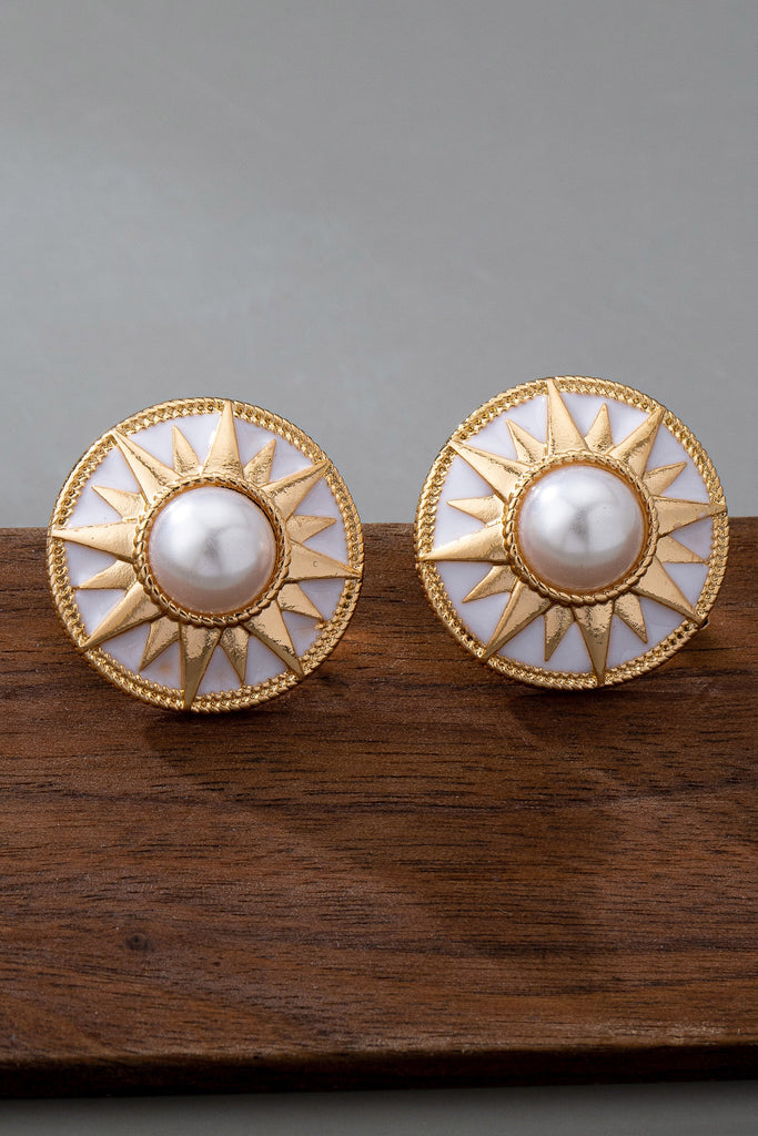 PEARL GOLD SUNBLAST STUD EARRINGS | 80E61531