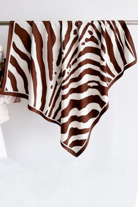 Large Vintage Zebra Print Bandana Scarf | 40SC702