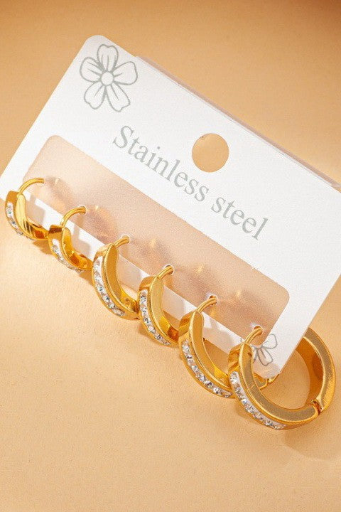 18K STAINLESS STEEL WATERPROOF TARNISH FREE TRIO | 40E452