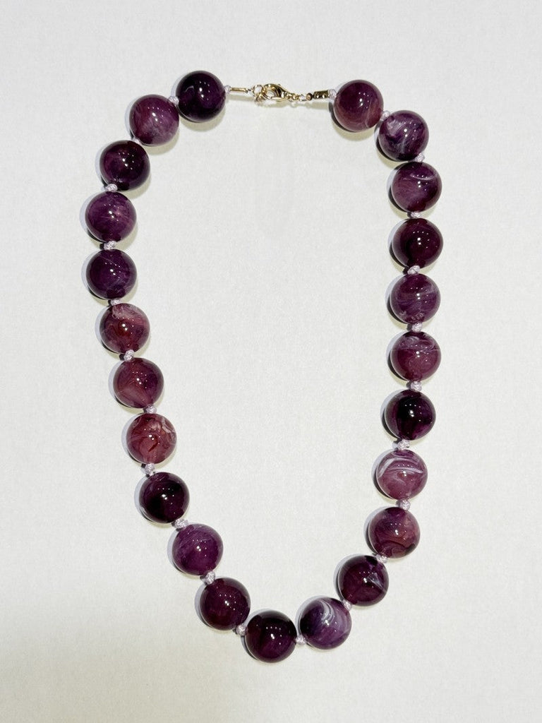 NATURAL STONE AGATE GLASS STAINLESS STEEL NECKLACE | 40NK9627