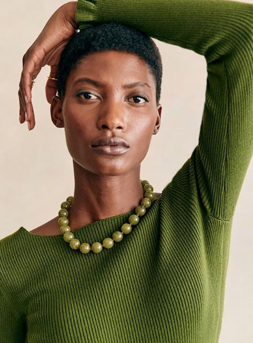 NATURAL STONE AGATE GLASS STAINLESS STEEL NECKLACE | 40NK9627