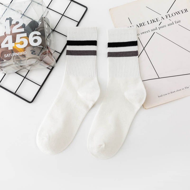 WOMAN STRIPE HALF CREW THROWBACK COTTON SOCKS | 40S02075
