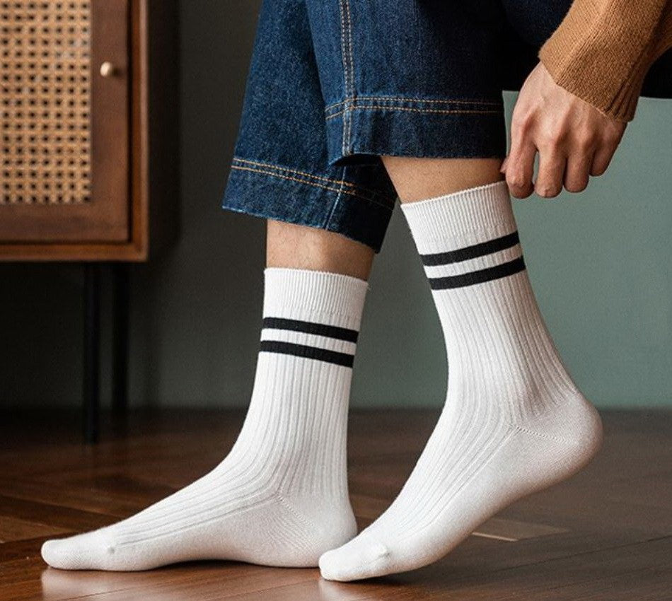 WOMAN STRIPE HALF CREW THROWBACK COTTON SOCKS | 40S02076