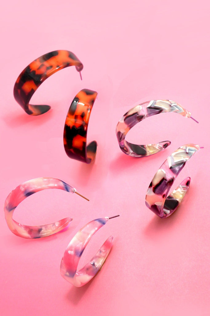 MULTI CLASSIC ACRYLIC HOOP TRIO EARRINGS | 40E457