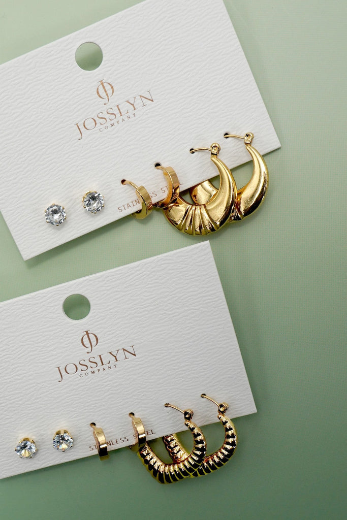 18K STAINLESS STEEL WATERPROOF TARNISH FREE HOOPS | 40E459