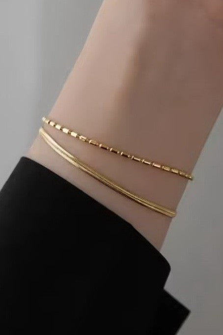 18K STAINLESS STEEL TARNISH FREE LAYERED BRACELET | 40B5208