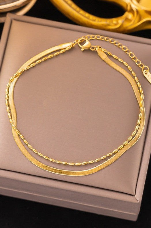 18K STAINLESS STEEL TARNISH FREE LAYERED BRACELET | 40B5208
