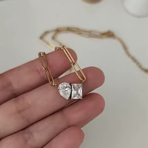 18K STAINLESS STEEL TARNISH FREE RHIN NECKLACE | 40NK9634