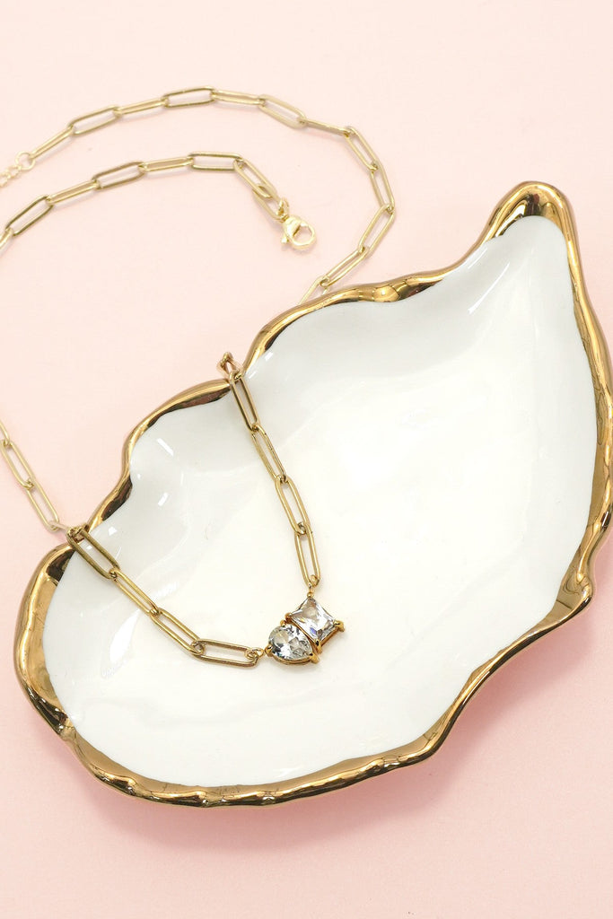 18K STAINLESS STEEL TARNISH FREE RHIN NECKLACE | 40NK9634