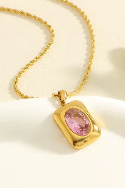 18K STAINLESS STEEL TARNISH FREE RHINE NECKLACE | 40NK9635