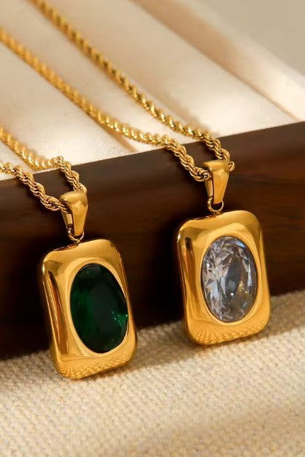 18K STAINLESS STEEL TARNISH FREE RHINE NECKLACE | 40NK9635