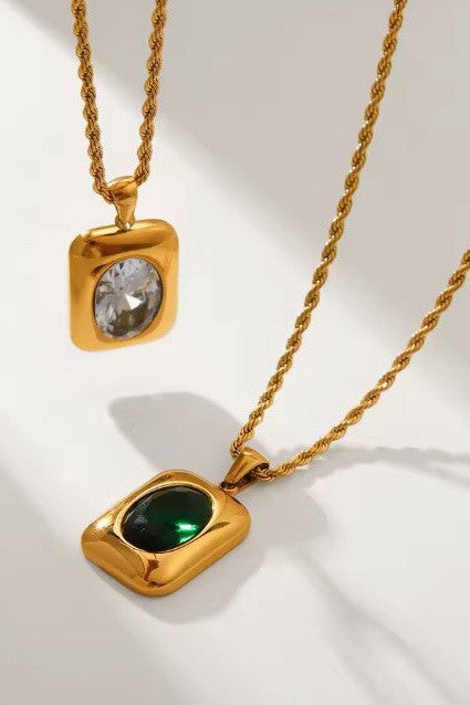 18K STAINLESS STEEL TARNISH FREE RHINE NECKLACE | 40NK9635