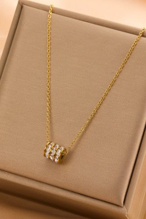 18K STAINLESS STEEL TARNISH FREE BARREL NECKLACE | 40NK9638