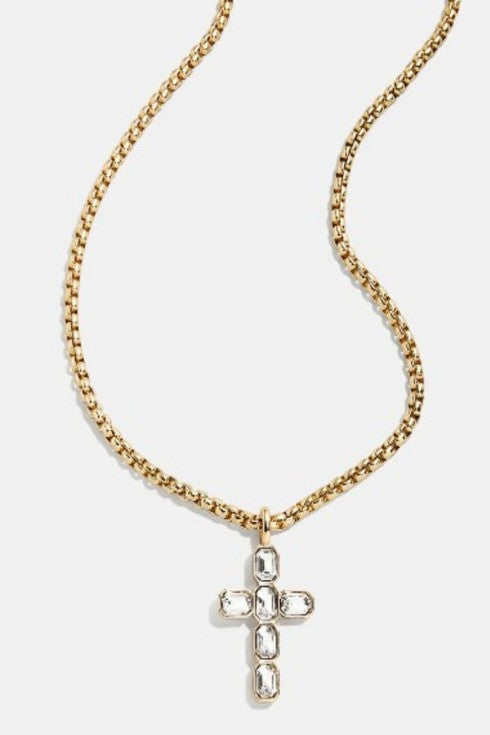 18K STAINLESS STEEL TARNISH FREE CROSS NECKLACE | 40NK9643