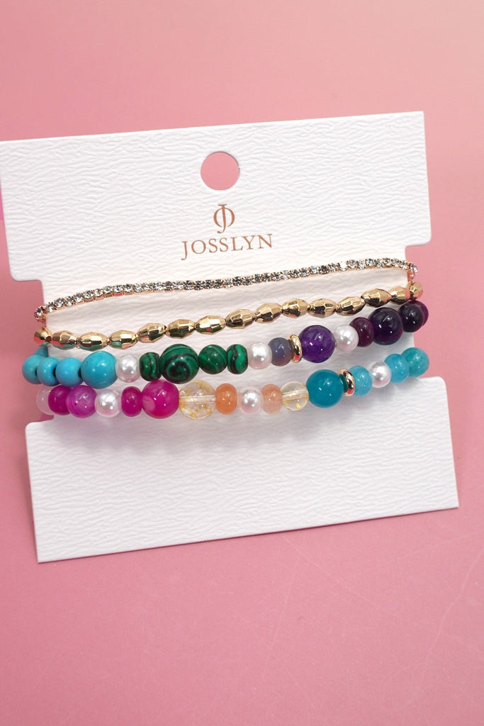 MULTI COLORED GLASS BEADED BRACELET | 40B5216