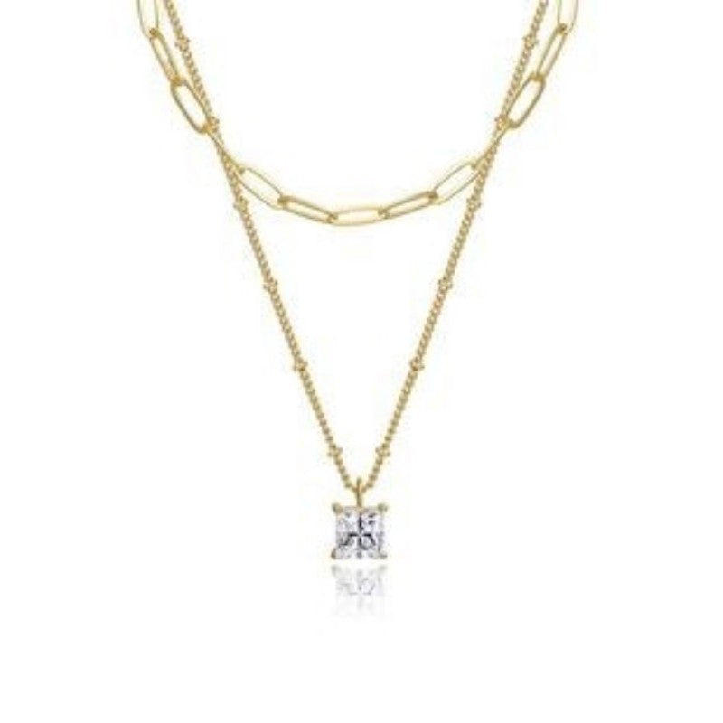 18K STAINLESS STEEL TARNISH FREE LAYERED NECKLACE | 40NK9644