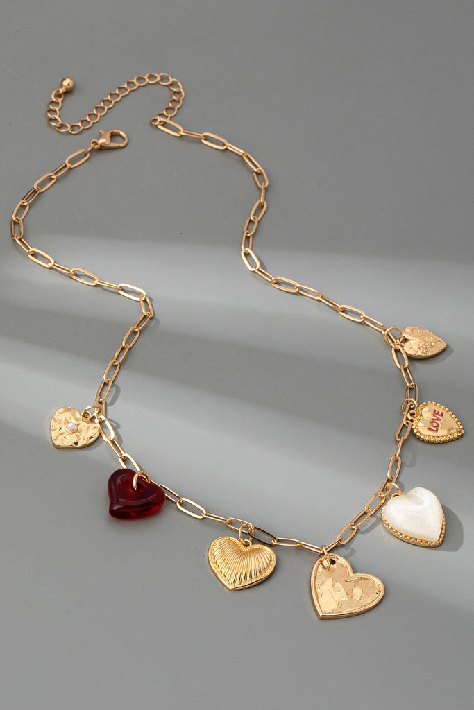 CHARM NECKLACE-HEARTS LOVE CHARMS | 80N92653