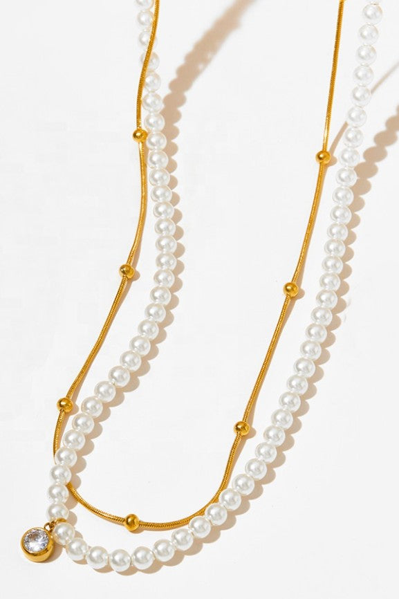 18K STAINLESS STEEL TARNISH FREE LAYERED NECKLACE | 40NK9648