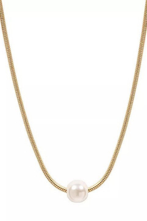 18K STAINLESS STEEL TARNISH FREE PEARL NECKLACE | 40NK9649