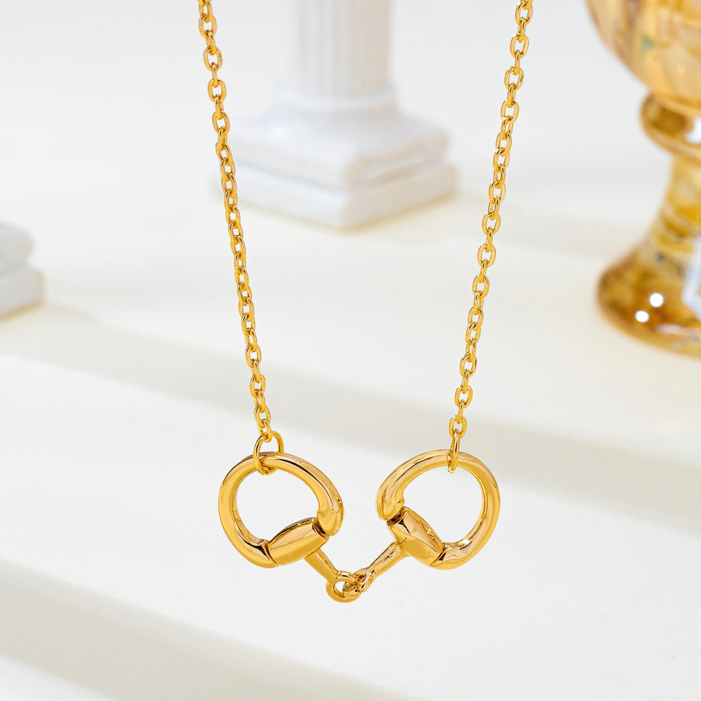 Horsebit Centerpiece Cable Chain Necklace | 80N95008