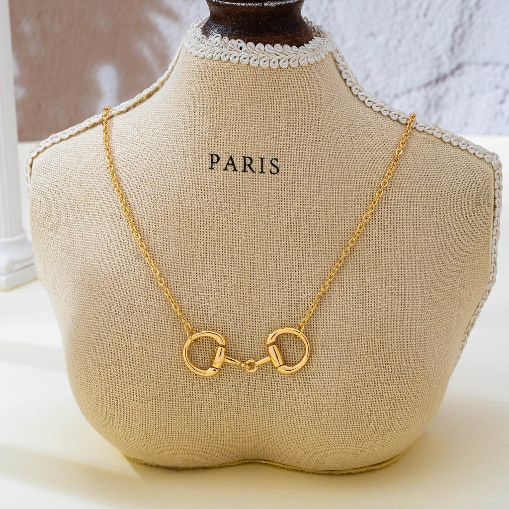 Horsebit Centerpiece Cable Chain Necklace | 80N95008