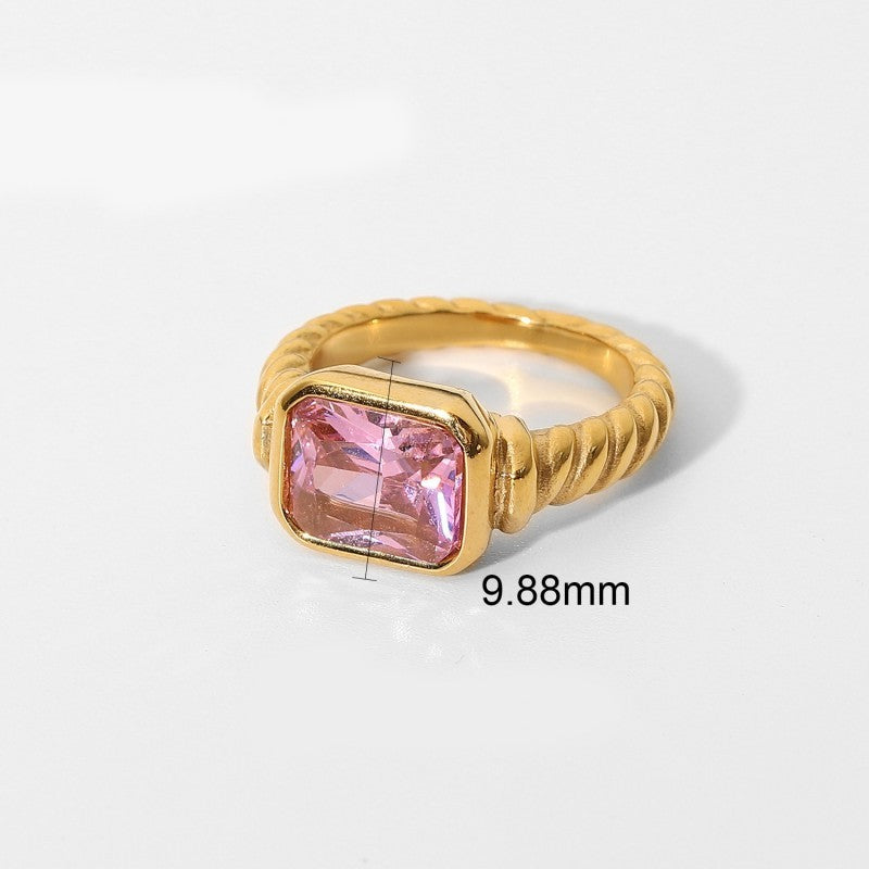 18K STAINLESS STEEL TARNISH FREE  RHINESTONE RINGS | 40R135