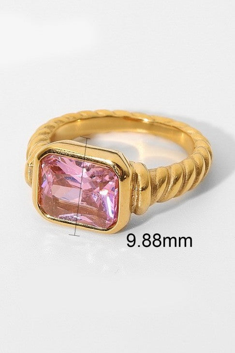 18K STAINLESS STEEL TARNISH FREE  RHINESTONE RINGS | 40R135