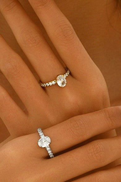 18K STAINLESS STEEL TARNISH FREE  RHINESTONE RINGS | 40R136