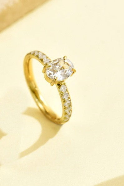 18K STAINLESS STEEL TARNISH FREE  RHINESTONE RINGS | 40R136