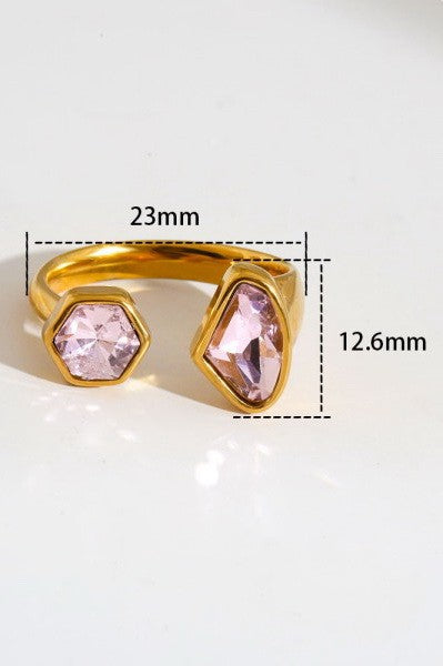 18K STAINLESS STEEL TARNISH FREE  RHINESTONE RINGS | 40R137