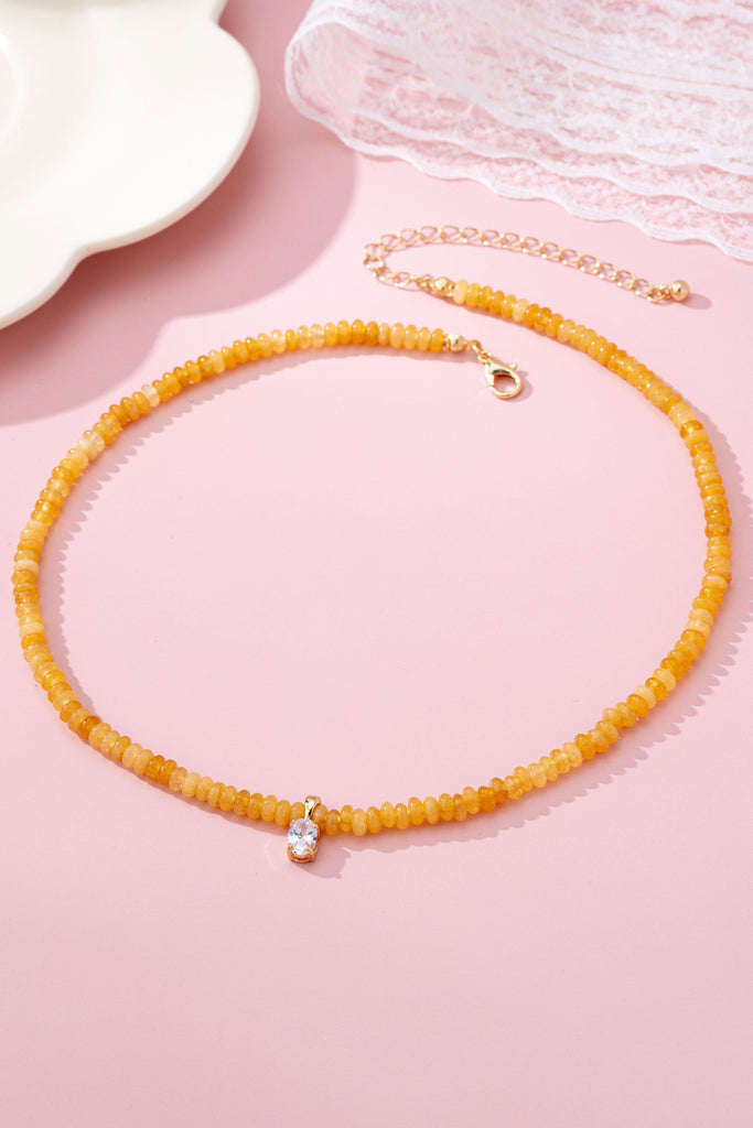 NATURAL SEMI PRECIOUS STONE BEADED CHARM NECKLACE | 80N92658
