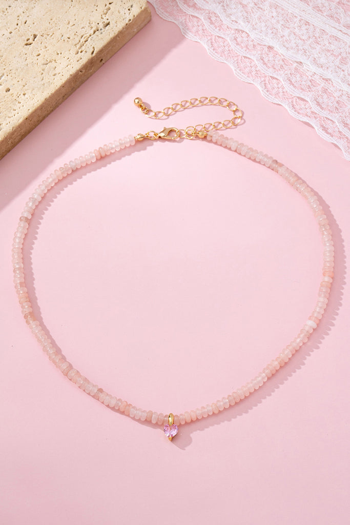 NATURAL SEMI PRECIOUS STONE BEADED CHARM NECKLACE | 80N92658