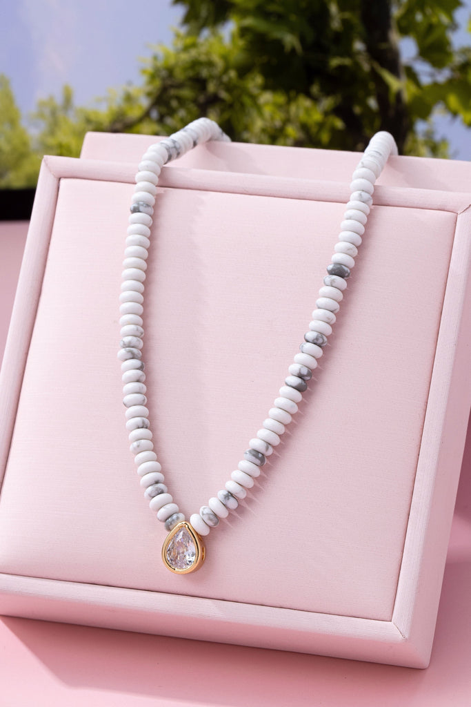 NATURAL SEMI PRECIOUS STONE BEADED CHARM NECKLACE | 80N92658