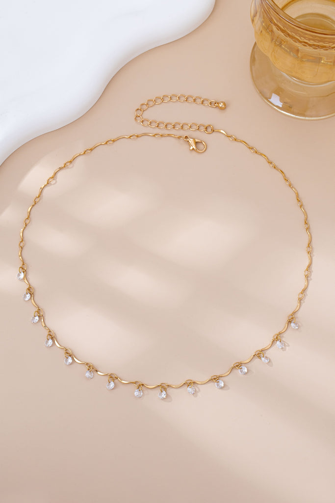 CRYSTAL BEADED STATION NECKLACE | 80N92673