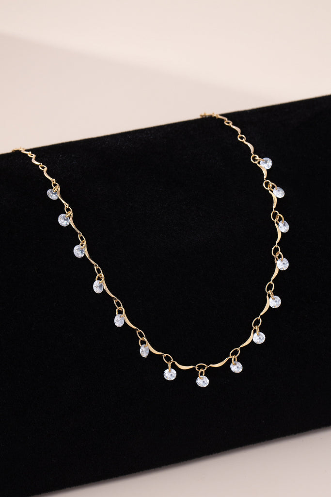CRYSTAL BEADED STATION NECKLACE | 80N92673