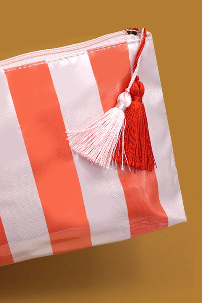 TRAVEL STRIPE COSMETIC MAKEUP POUCH BAG | 40P594