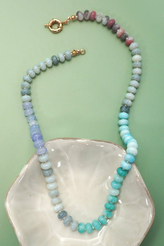 Natural Stone Semi-Precious Glass Mixed Necklace | 40NK9659