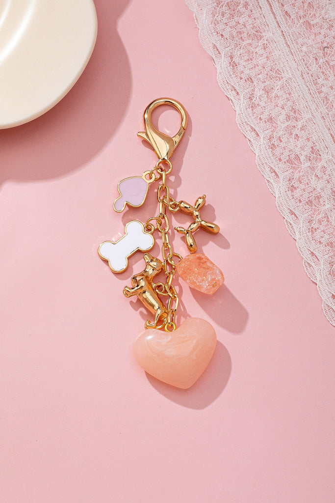 BAG CHARM-HEART DOG BONE BAG CHARM KEY CHAIN | 80K095