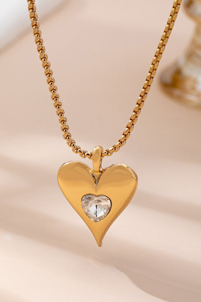 Gold-Tone Heart Pendant Necklace | 80N92699
