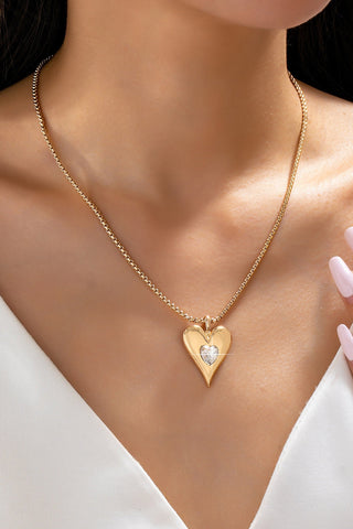 Gold-Tone Heart Pendant Necklace | 80N92699