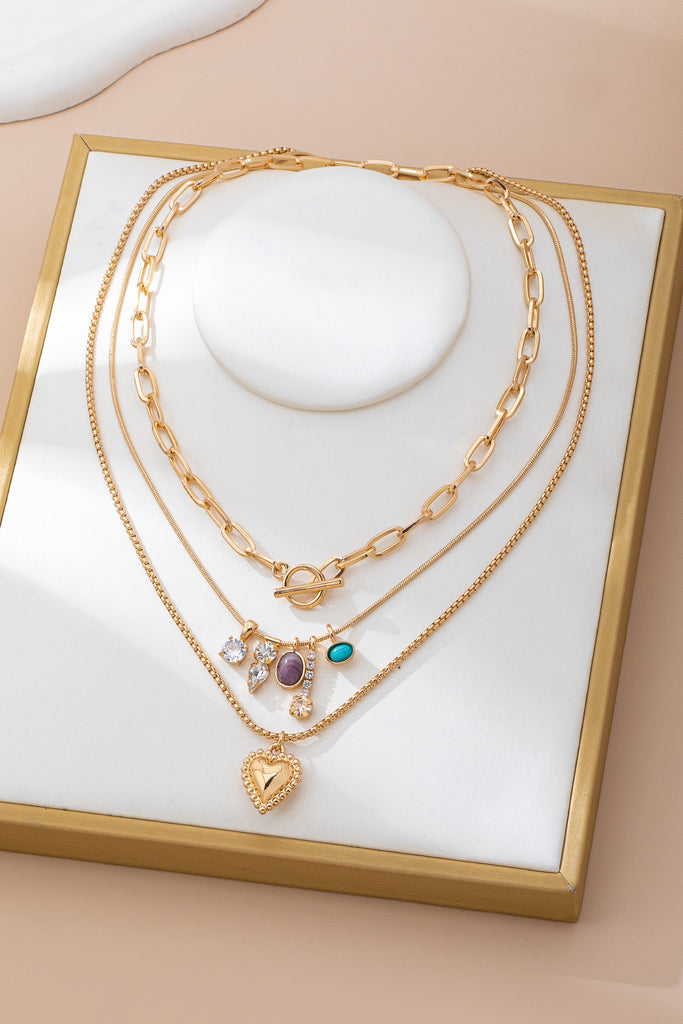 Cluster Charm Layered Mixed Chain Necklace | 80N92693
