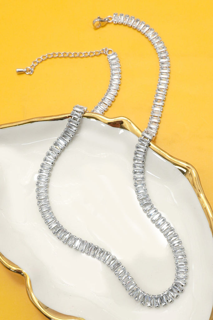 BAGUETTE STONE TENNIS NECKLACE | 40NK9660