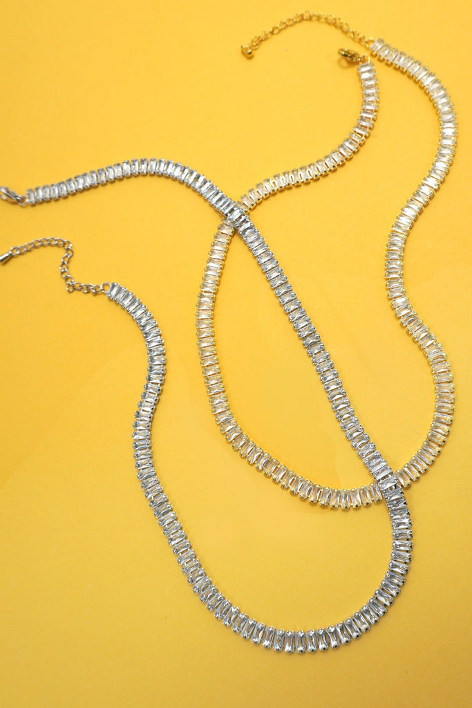 BAGUETTE STONE TENNIS NECKLACE | 40NK9660
