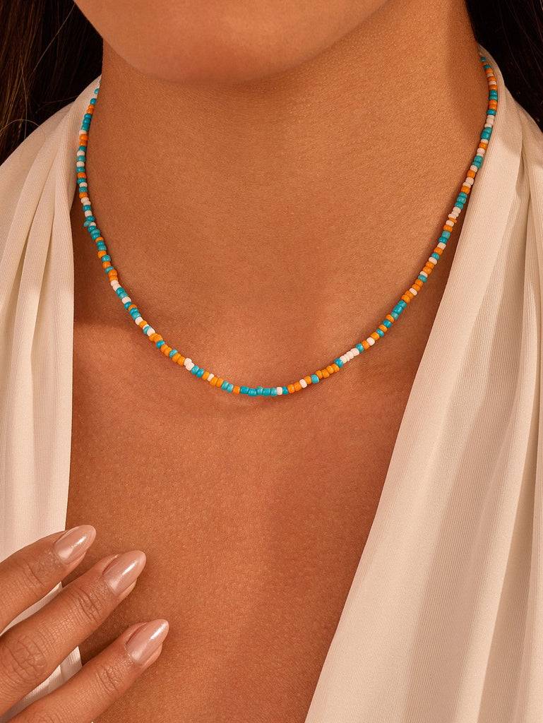 18K STAINLESS STEEL TARNISH FREE BEADED NECKLACE | 40NK9663