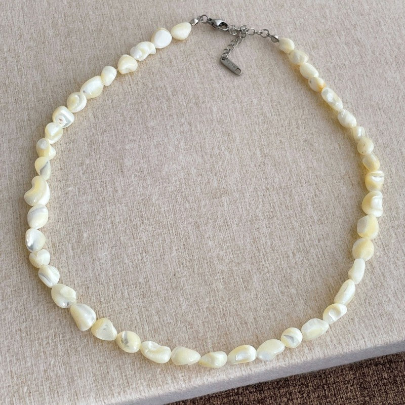 Iridescent Mother-of-Pearl Shell Nugget Necklaces | 40NK9664