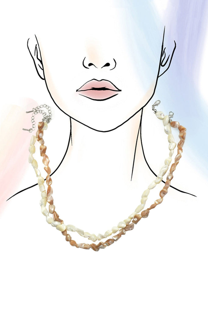 Iridescent Mother-of-Pearl Shell Nugget Necklaces | 40NK9664