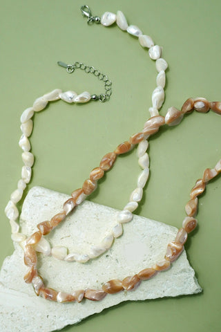 Iridescent Mother-of-Pearl Shell Nugget Necklaces | 40NK9664