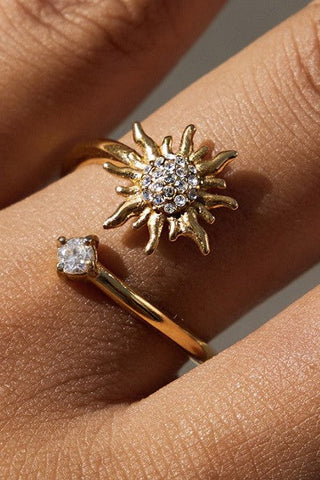18K STAINLESS STEEL TARNISH FREE FLOWER RING | 40R139