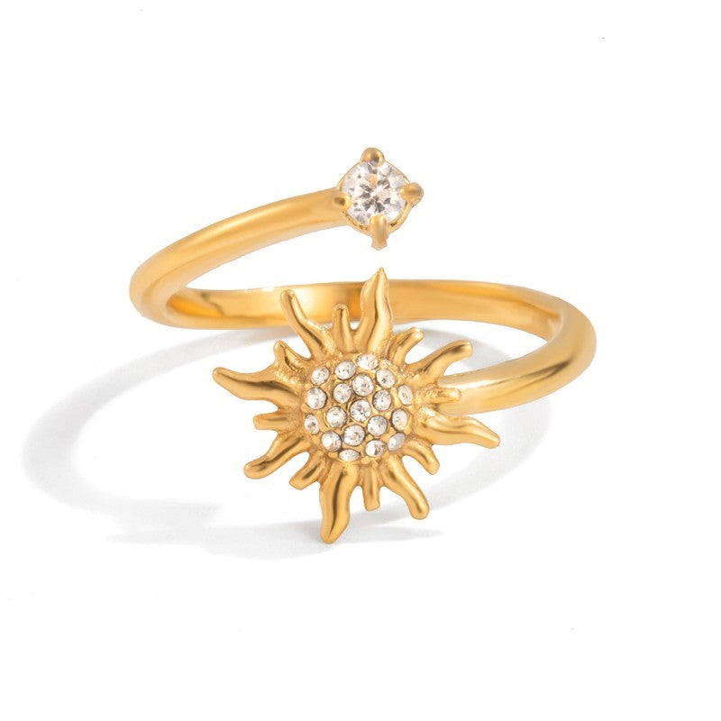 18K STAINLESS STEEL TARNISH FREE FLOWER RING | 40R139