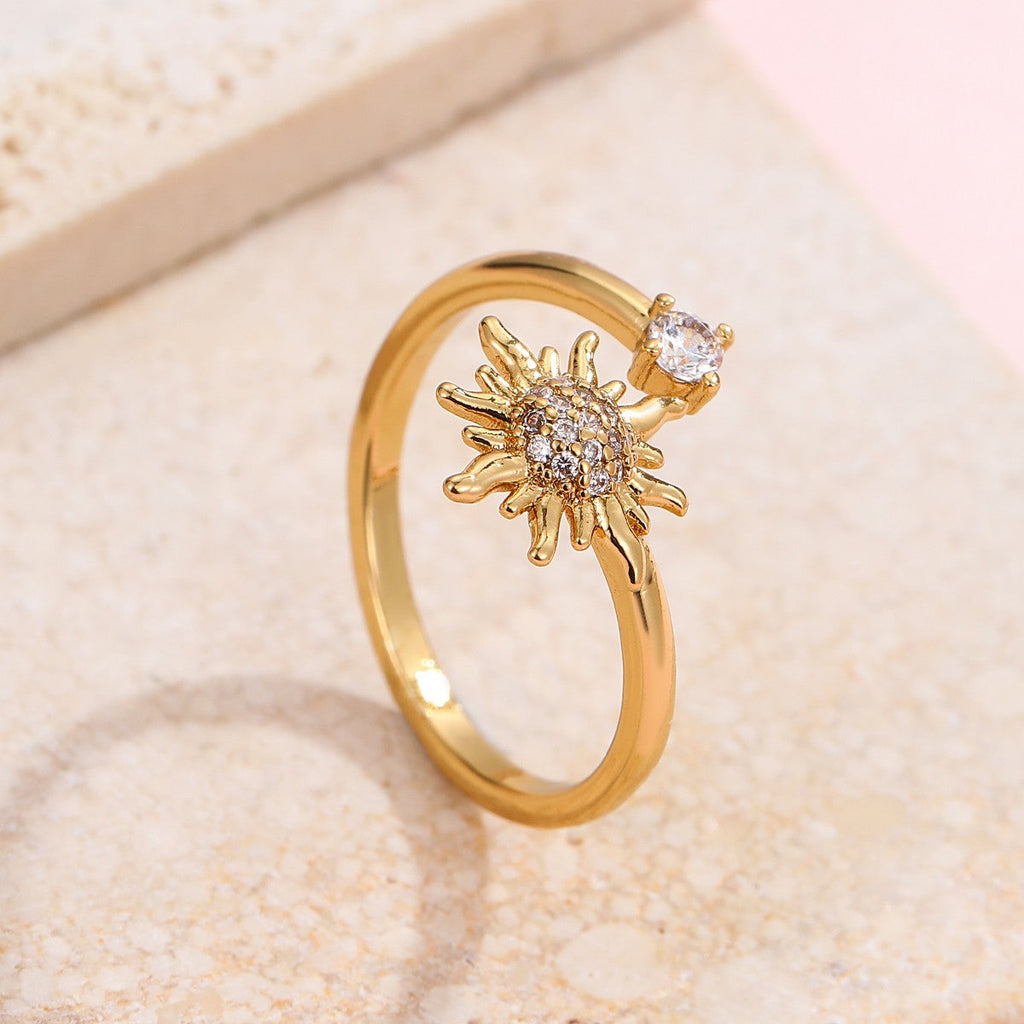 18K STAINLESS STEEL TARNISH FREE FLOWER RING | 40R139